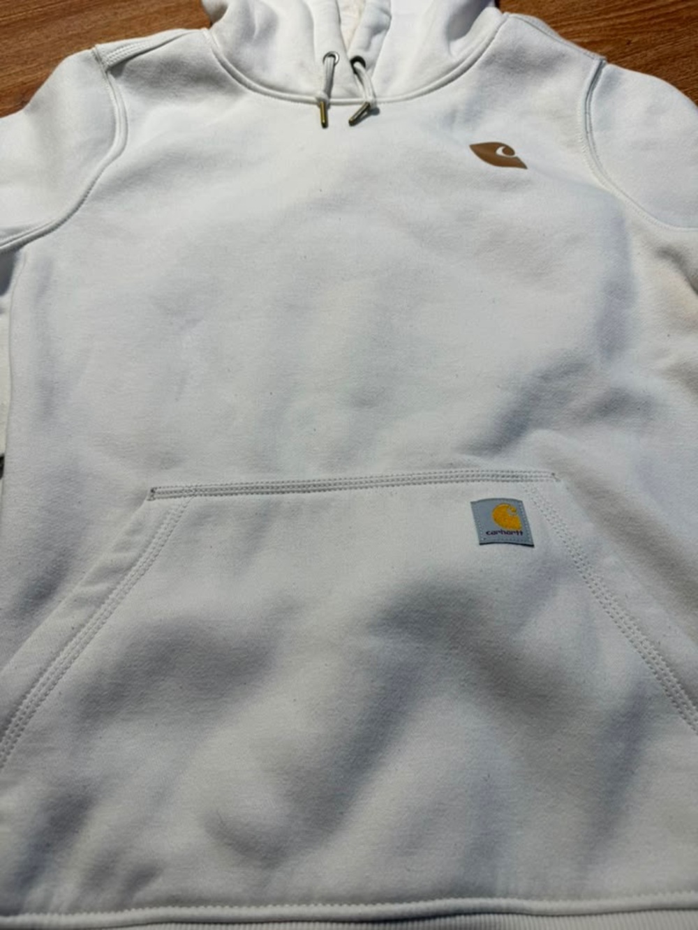 Carhartt Women’s Cream Hoodie Sweatshirt - Picture 6 of 10